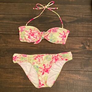 Victoria’s Secret M Tropical Ruched Bikini Set